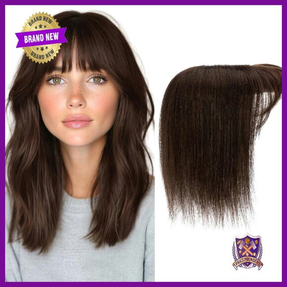 10 Inch Human Hair Topper with Silk Base and Bangs for Thinning Hair